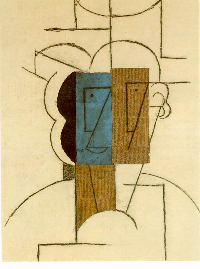 Picasso Head of a man with hat 1912
